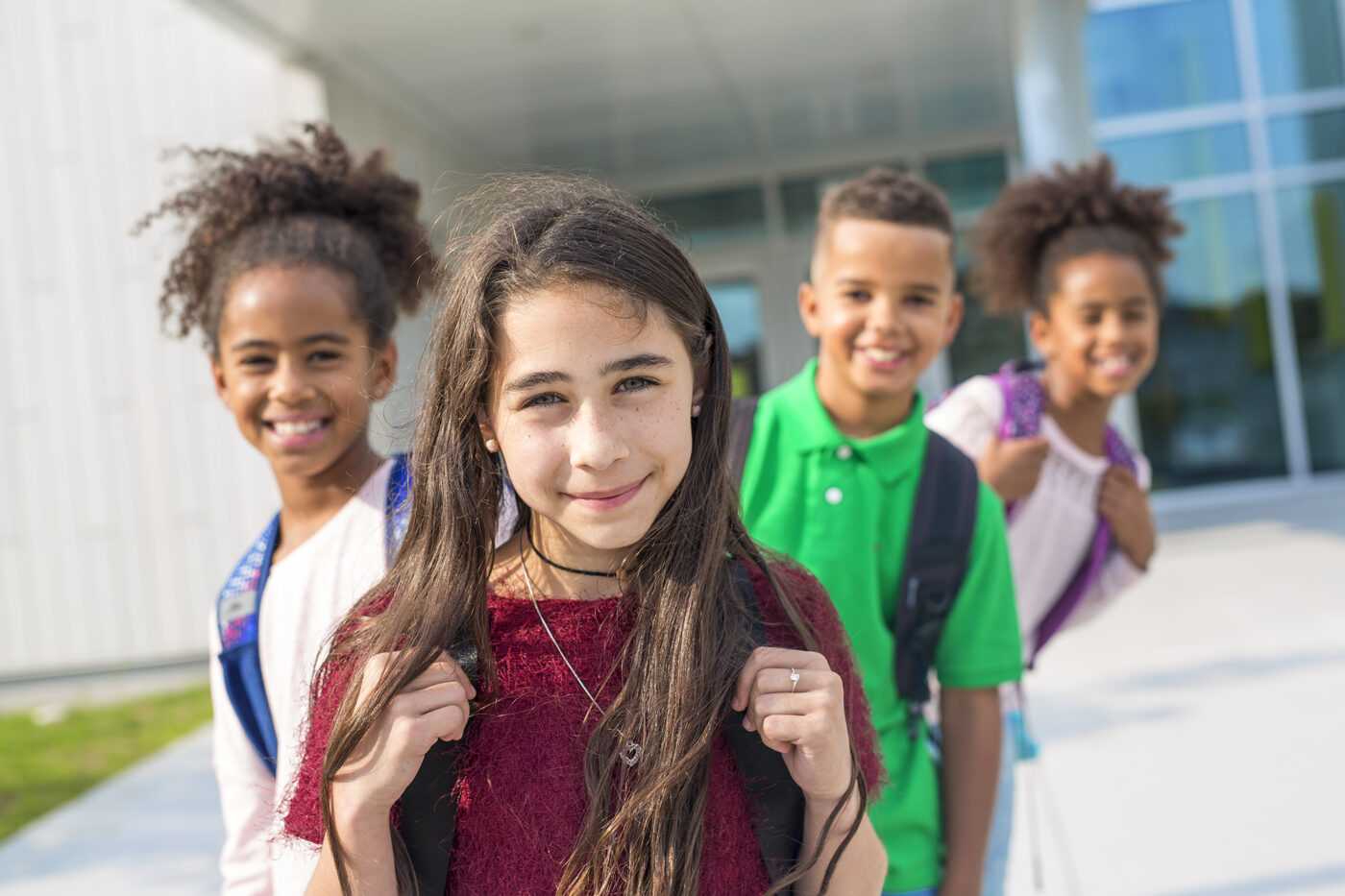 Image des élèves devait une école